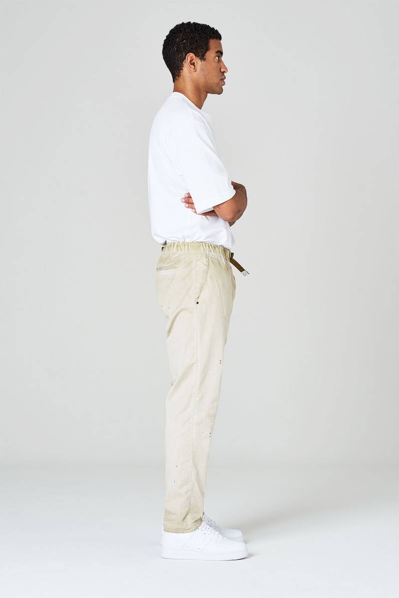 White sand Pantaloni in gabardina di cotone effetto slavato Sostegno trimestrale