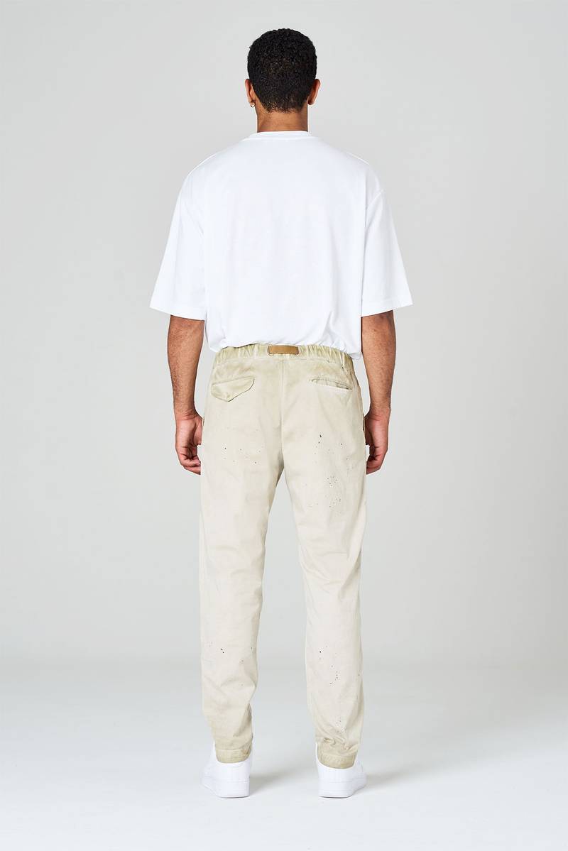 White sand Pantaloni in gabardina di cotone effetto slavato Sostegno trimestrale