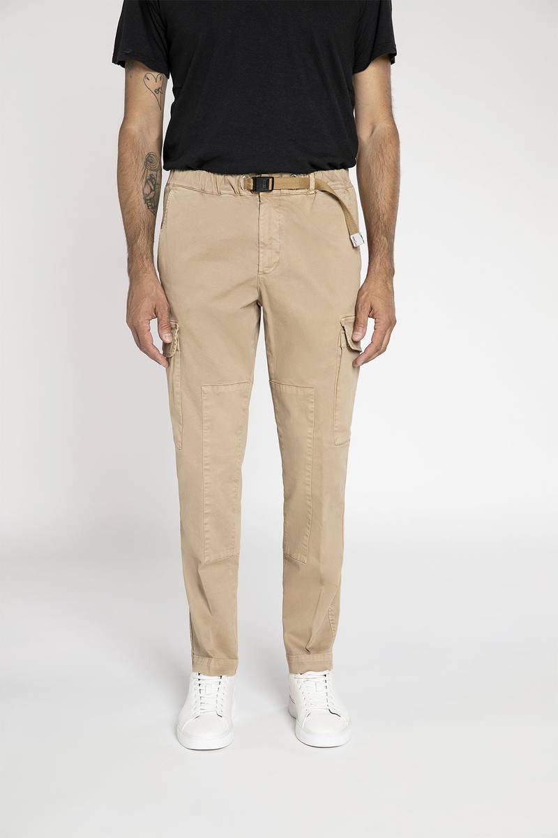White sand Pantalone cargo in cotone stretch Promozione Limitata