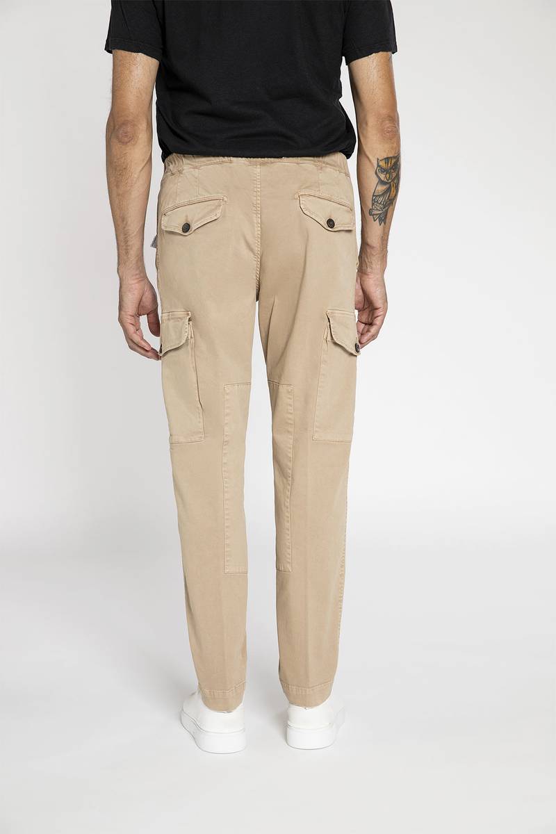 White sand Pantalone cargo in cotone stretch Promozione Limitata