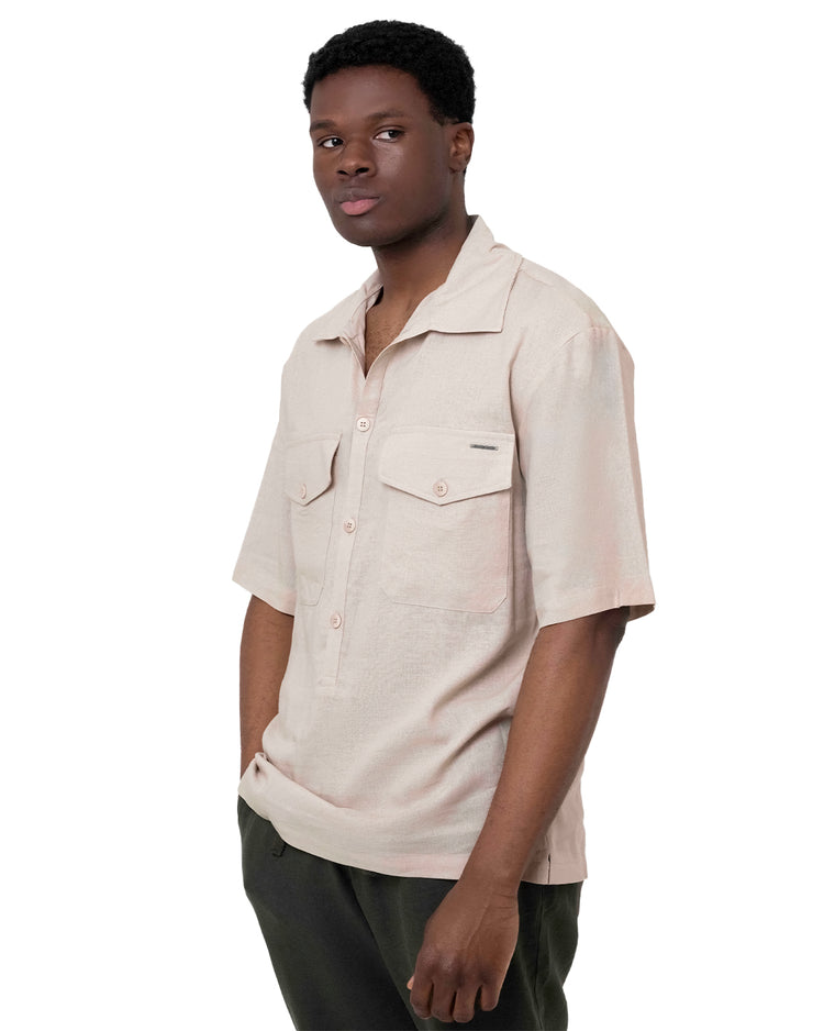 Why not brand Camicia Mezza Manica 3 Bottoni Collo Ampio In Saldo