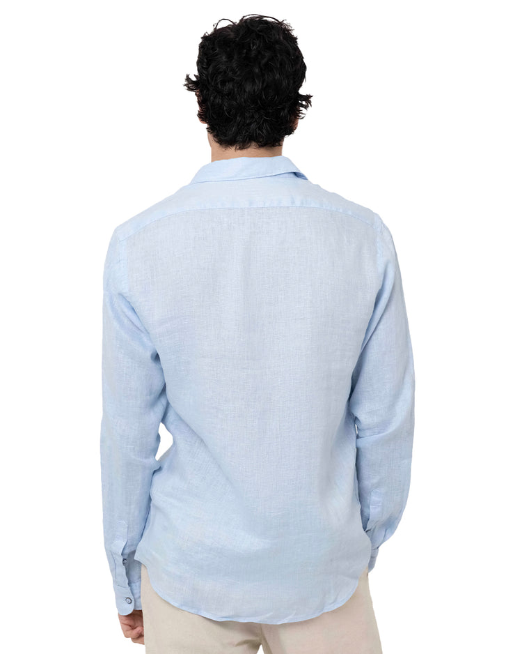Why not brand Camicia in Lino con Collo alla Francese Nuova