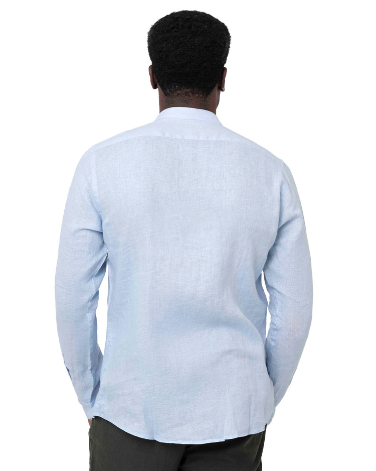 Why not brand Camicia in Lino con Collo Koreano Moda