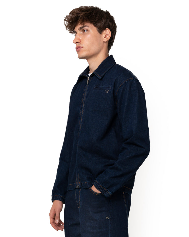 Why not brand Giacca in denim con zip blu wash Prezzo Ridotto