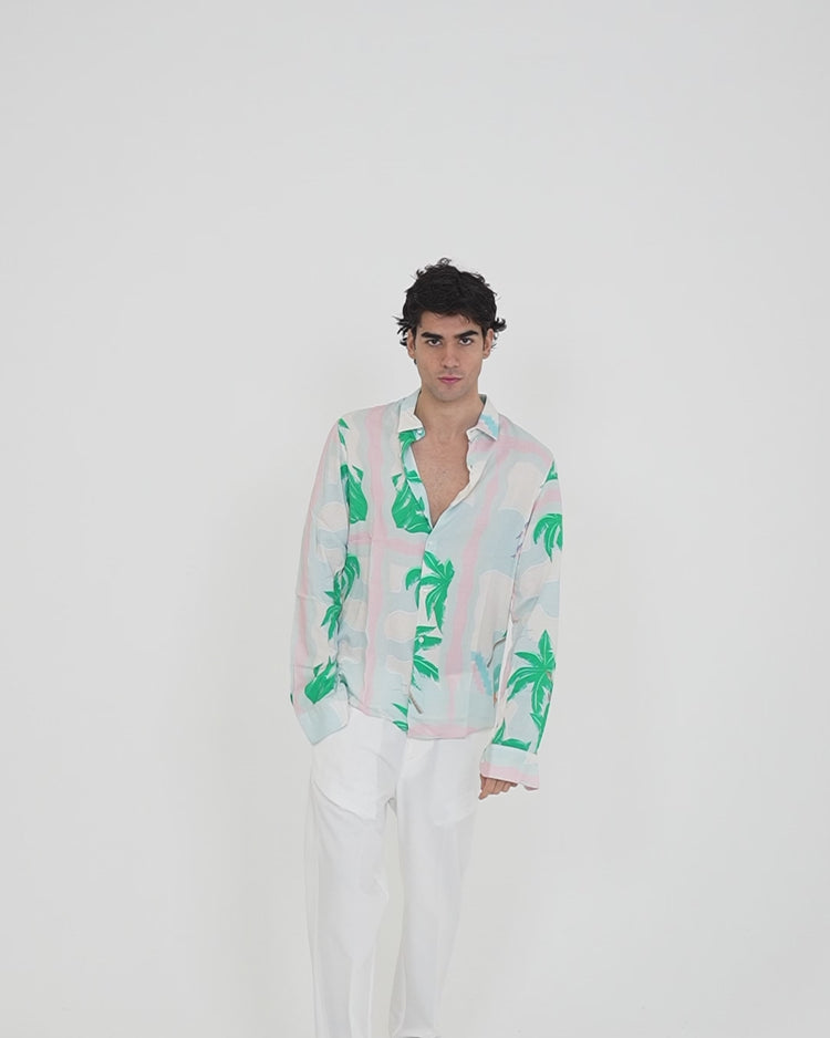 Why not brand Camicia Manica Lunga con Palme Prezzo di fabbrica
