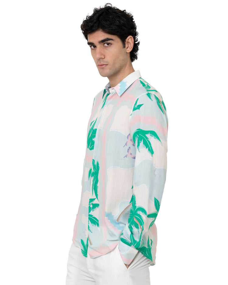 Why not brand Camicia Manica Lunga con Palme Prezzo di fabbrica