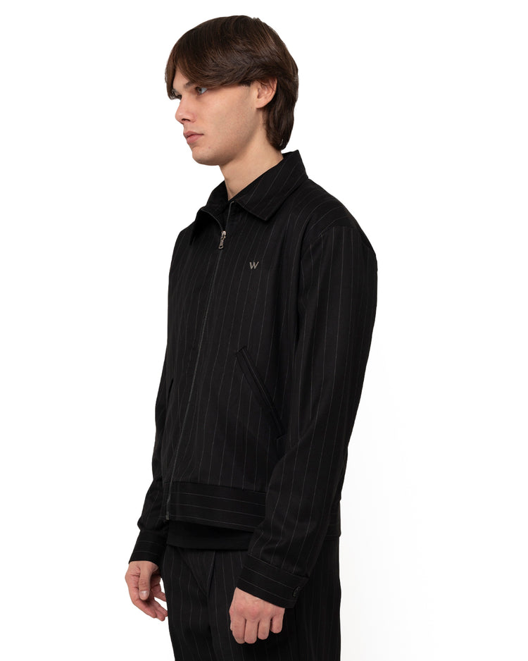 Why not brand Giacca gessatta con colletto e zip Offerta esclusiva