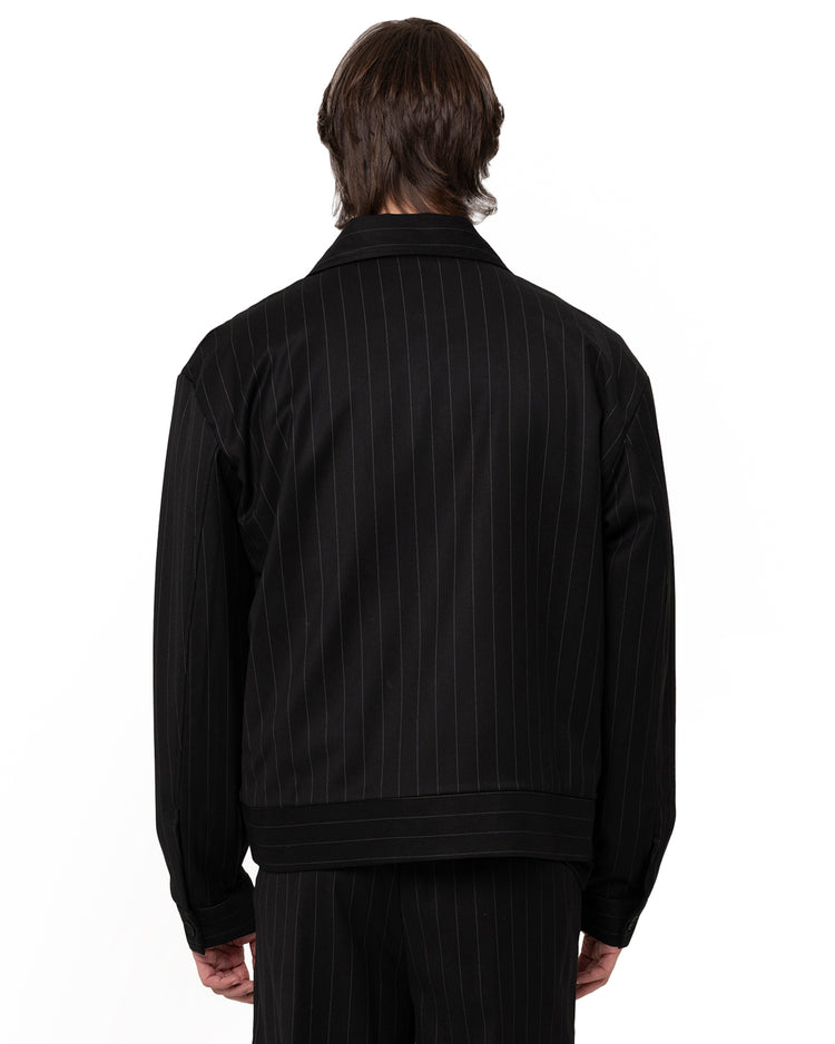 Why not brand Giacca gessatta con colletto e zip Offerta esclusiva
