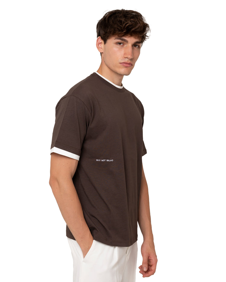 Why not brand T-shirt girocollo con bordini a contrasto Sconti questo mese