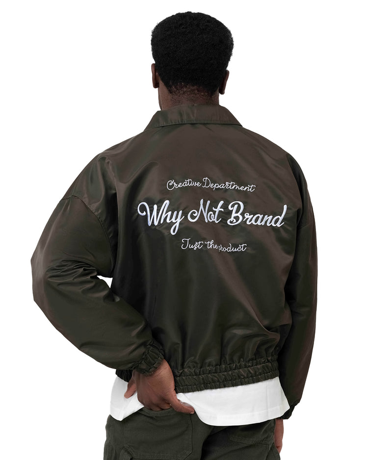 Why not brand Giubbino con Slogan Cucito Retro Consegna Veloce
