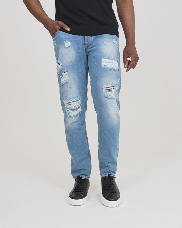 Why not brand Jeans Tela Fissa con Abrasioni e Vestibilità Slim Prezzo Ridotto
