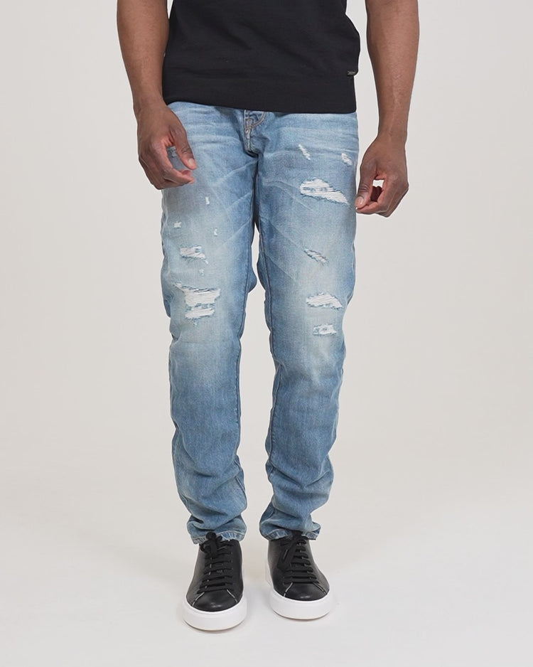 Why not brand Jeans Lavaggio Chiaro con Sarciture Ricavate a Mano Convenienza