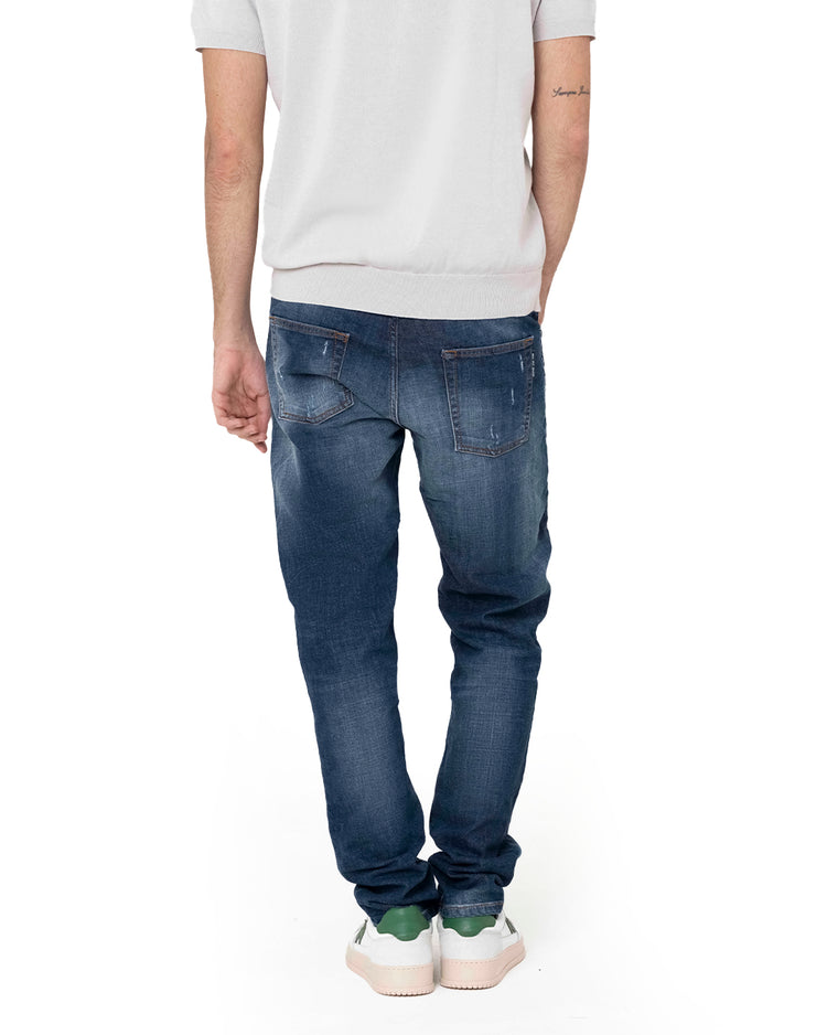 Why not brand Jeans Slimfit con Abrasioni Rifiniti a Mano Fornitura limitata