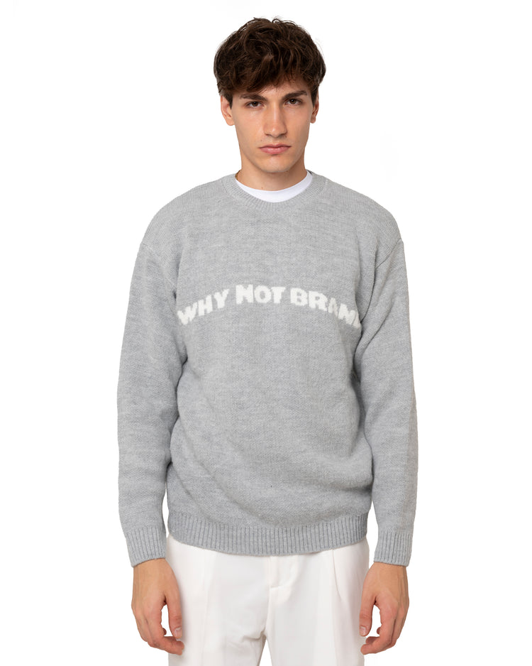 Why not brand Maglione girocollo in Mohair con logo 50% di sconto con spedizione gratuita