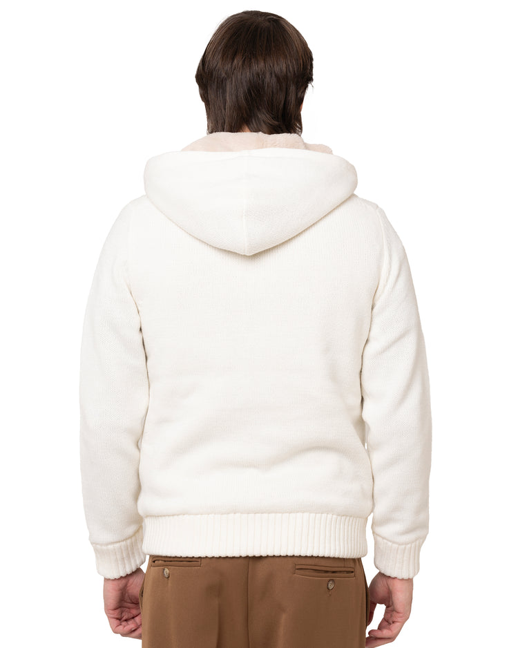 Why not brand Maglione con cappuccio zip ed interni in pelliccia Duty-free