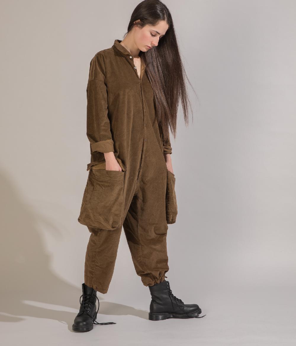 Album Di Famiglia art. 20W6084 CORDUROY CARGO JUMPSUIT Sconto