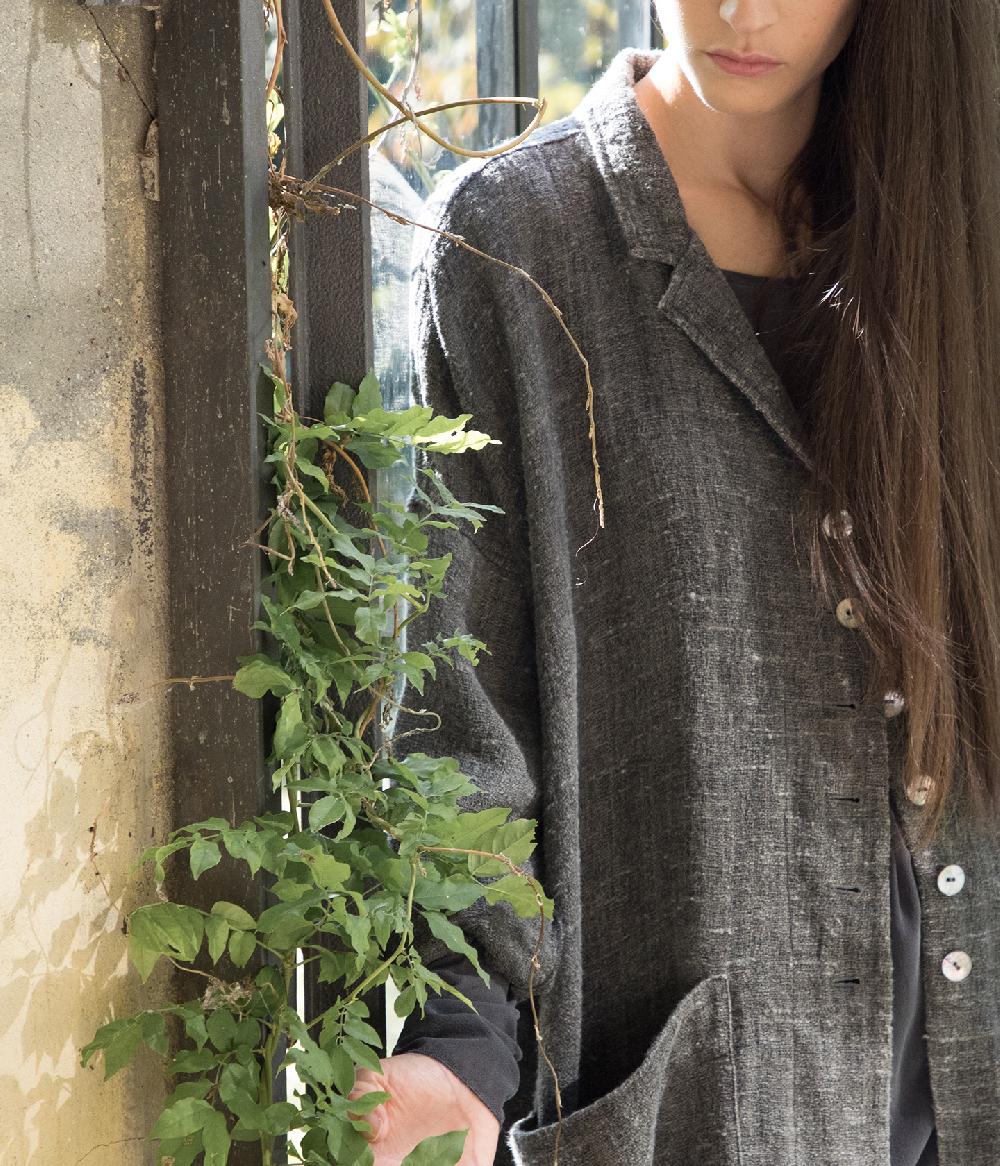 Album Di Famiglia art. 21S#45_18 LINEN LONG COAT (S – L) Saldi Di Fabbrica
