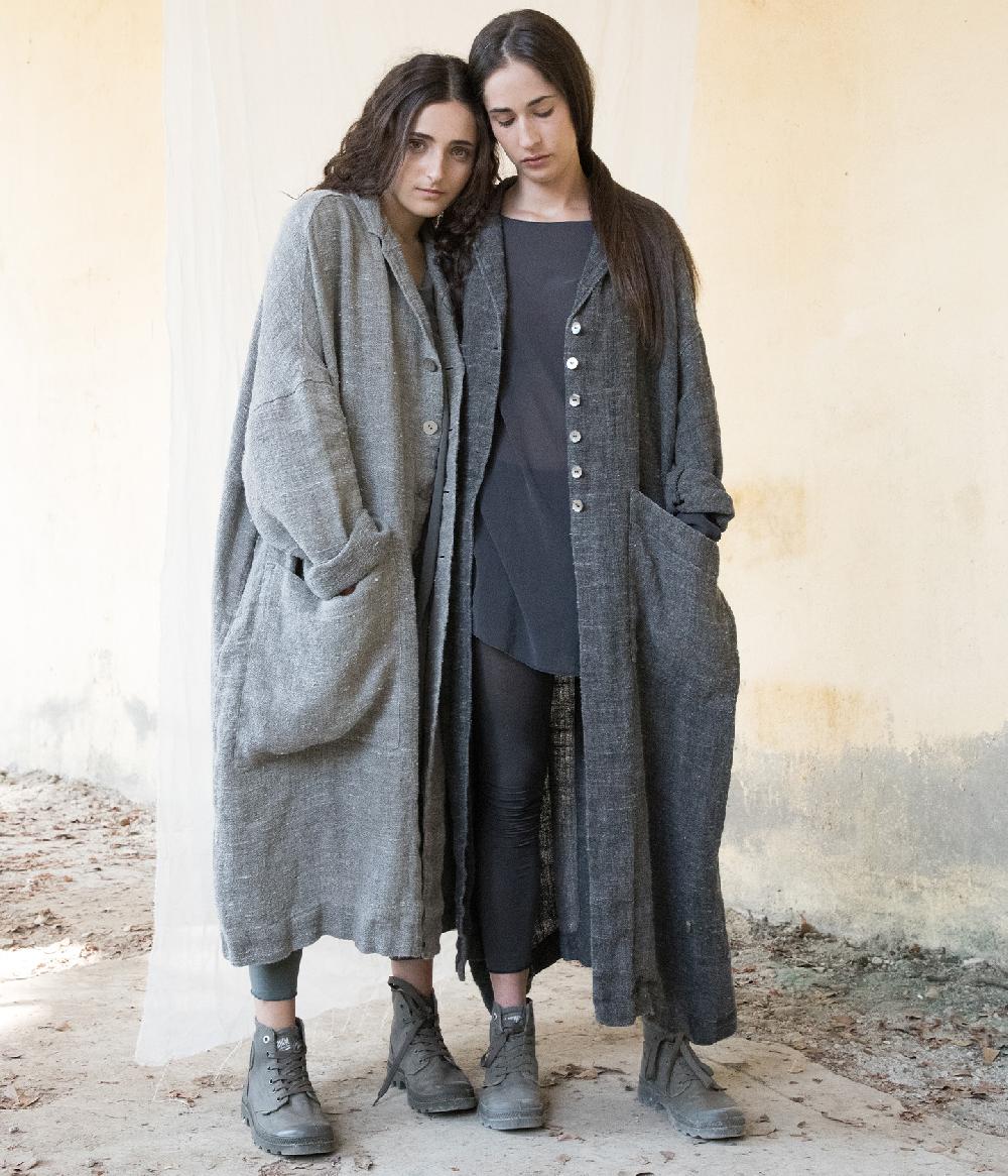Album Di Famiglia art. 21S#45_18 LINEN LONG COAT (S – L) Saldi Di Fabbrica
