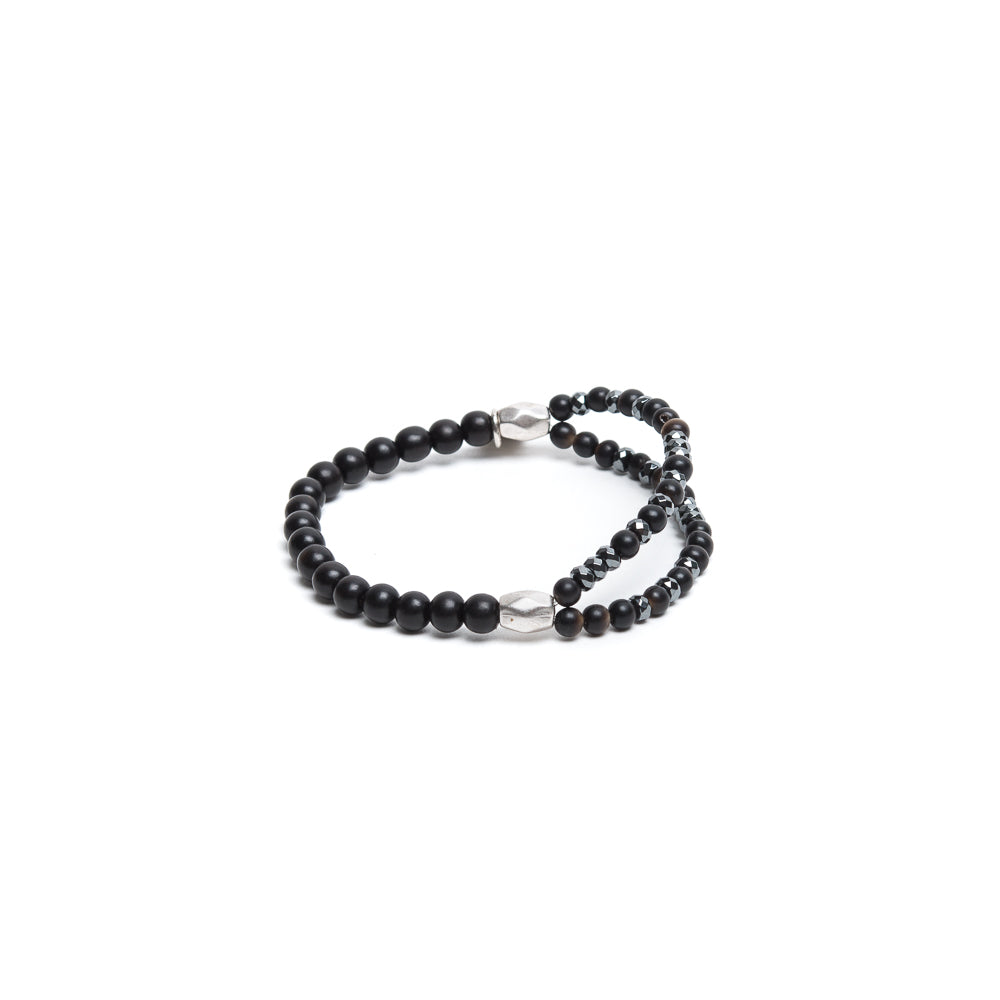 D'AMICO Bracciale Doppio EbanoEmatite Nera Convenienza