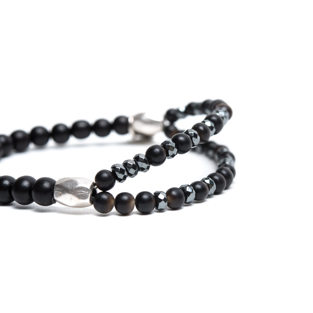 D'AMICO Bracciale Doppio EbanoEmatite Nera Convenienza