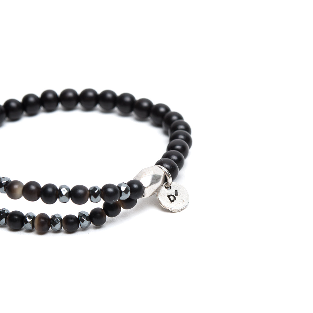 D'AMICO Bracciale Doppio EbanoEmatite Nera Convenienza