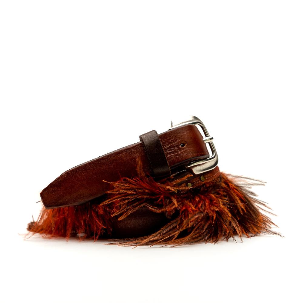 D'AMICO Cintura cuoio vintage Brown Piume e Decorazioni Navajo 2025