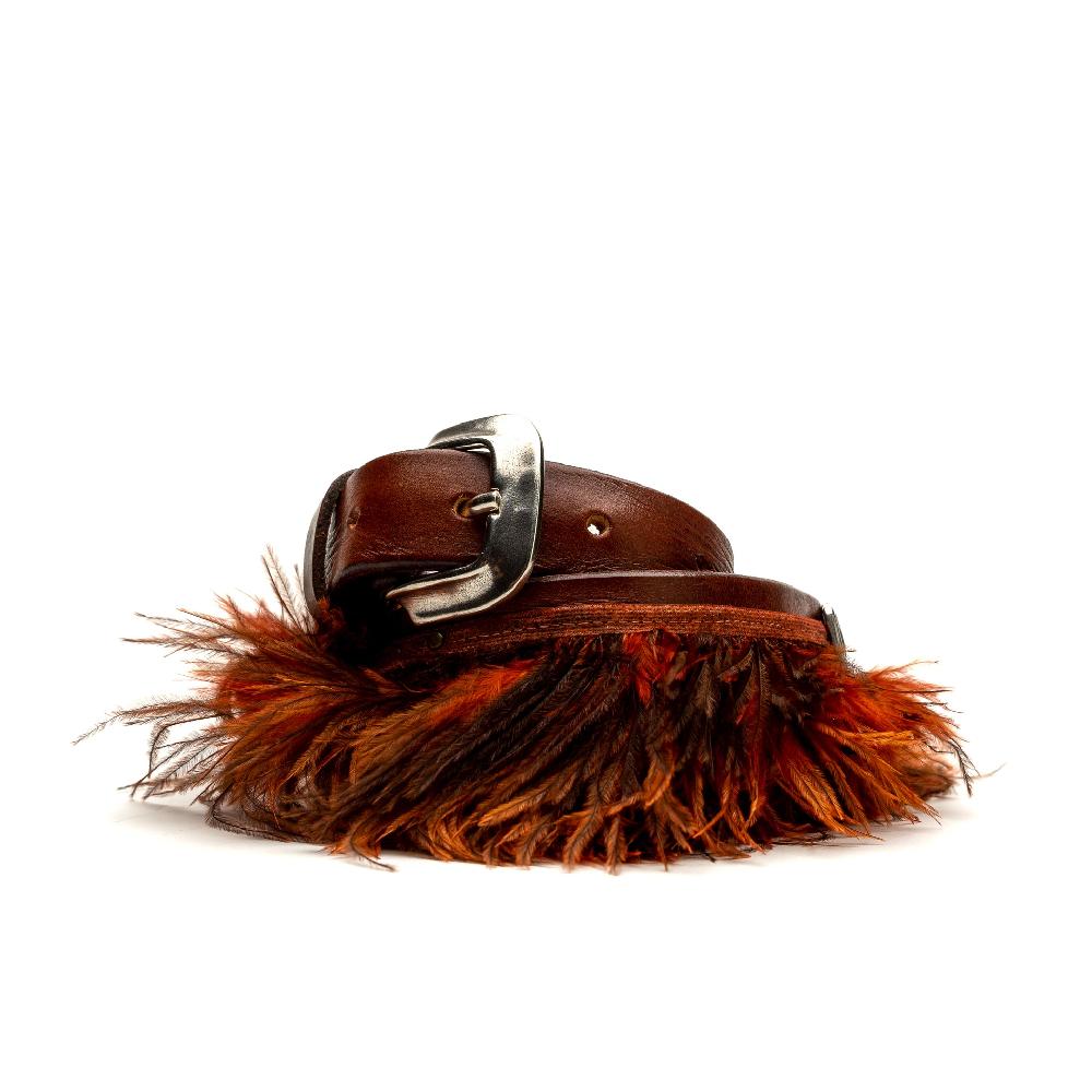 D'AMICO Cintura cuoio vintage Brown Piume e Decorazioni Navajo 2025