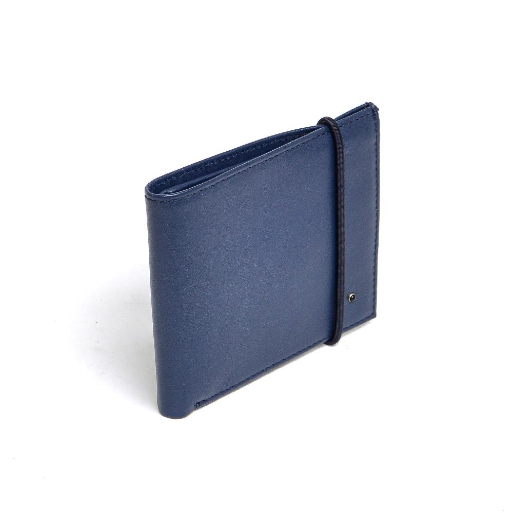 D'AMICO Portafoglio Classico Pieghevole 1 lato Pelle Blu Saldi Di Fabbrica