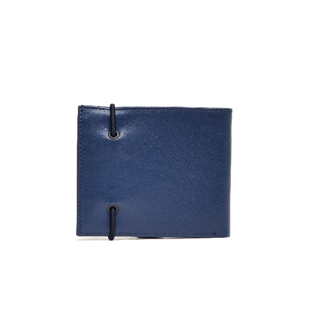D'AMICO Portafoglio Classico Pieghevole 1 lato Pelle Blu Saldi Di Fabbrica