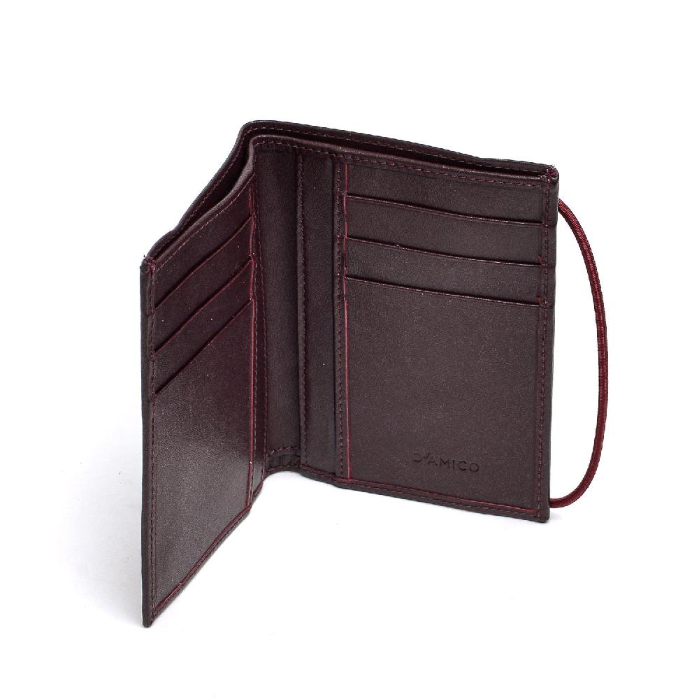 D'AMICO Portafoglio Classico Pieghevole 1 lato Pelle Bordeuax Outlet