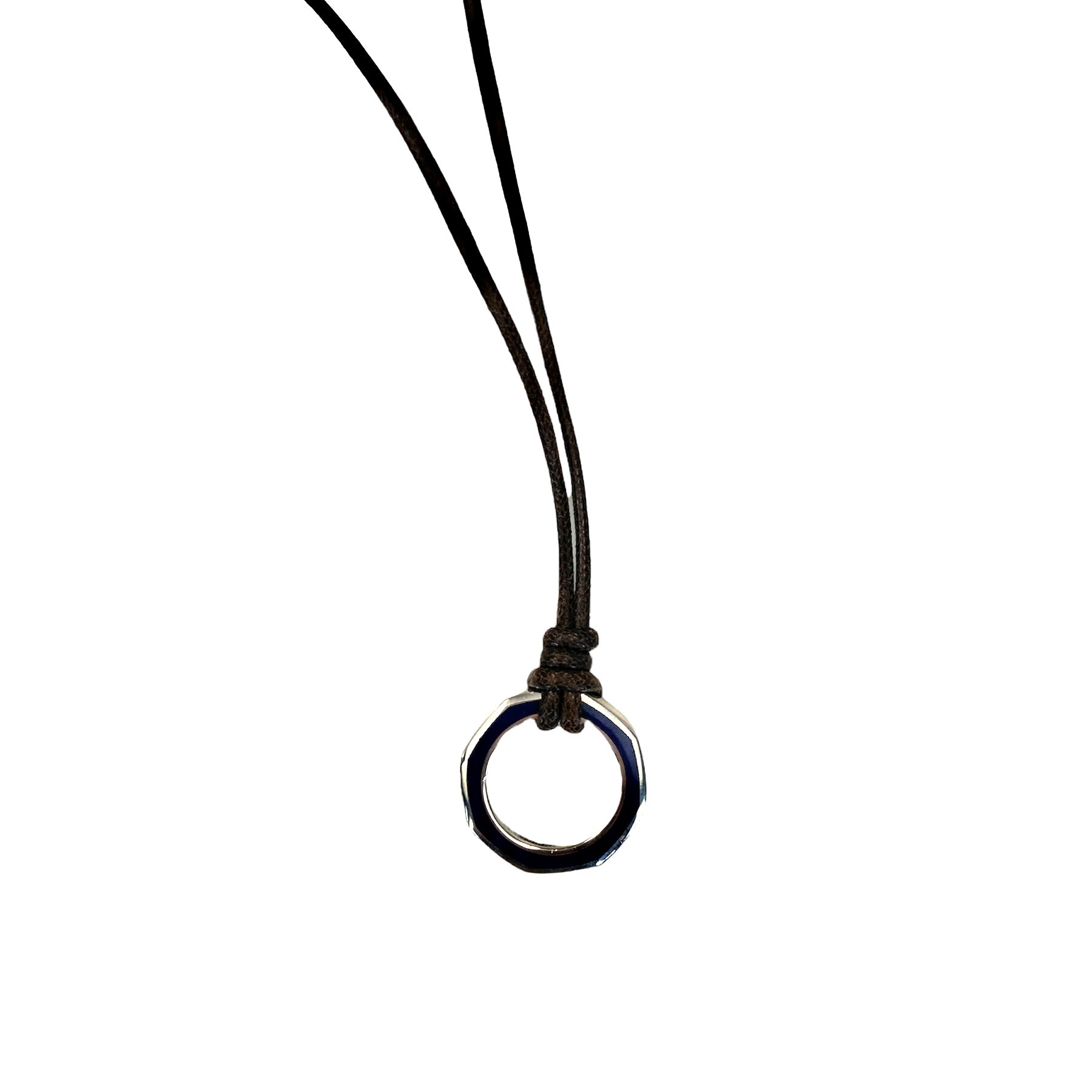 D'AMICO Collana Anella Laccata Blue Navy + Cordone Cerato Testa Moro Hotsell