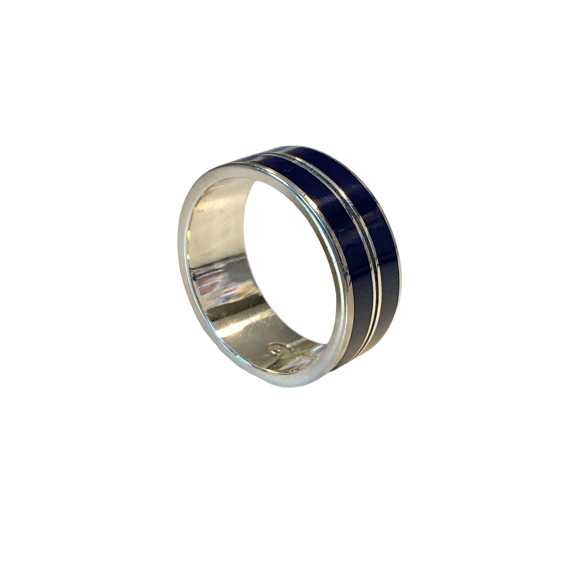 D'AMICO Anello Fede con Lacca Blue Navy Saldi Di Fabbrica