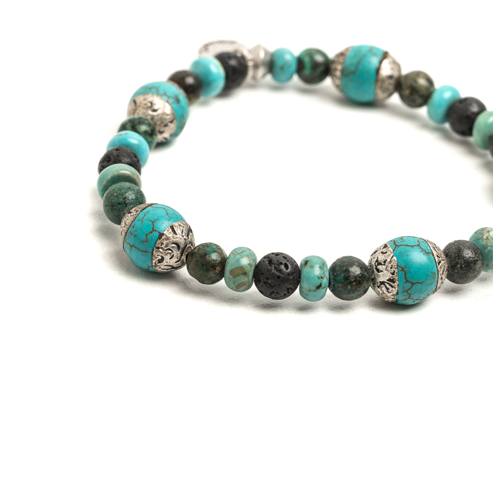 D'AMICO Bracciale Rajat / Elastico Fusion Turchese Tibet Italia