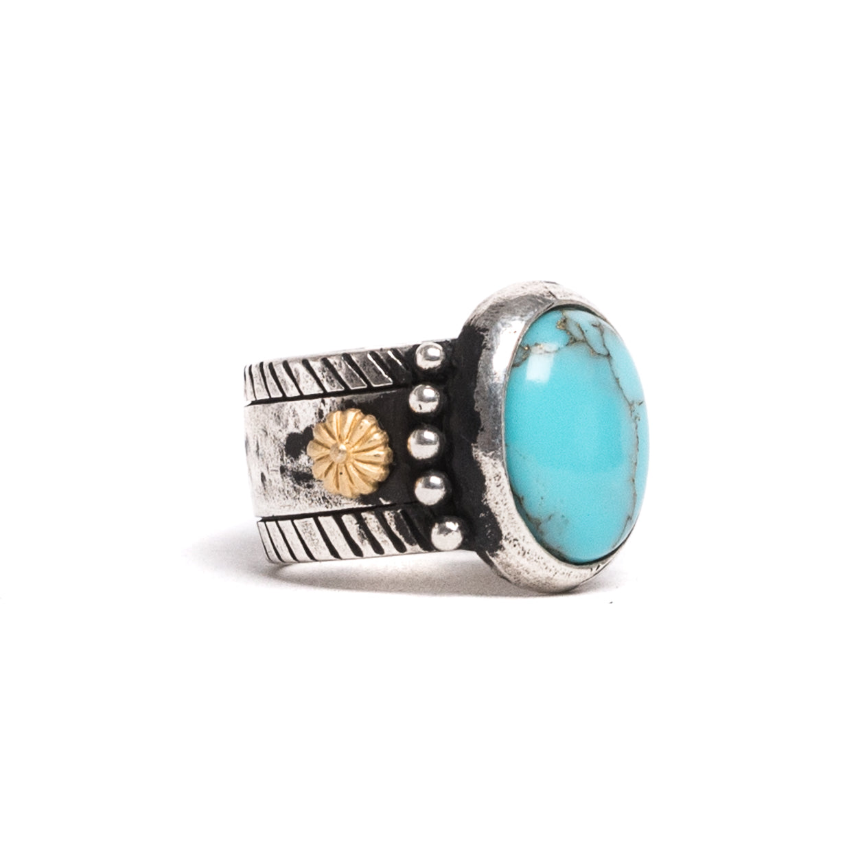 D'AMICO Anello Ovale Turchese + Stelline Dorate Outlet