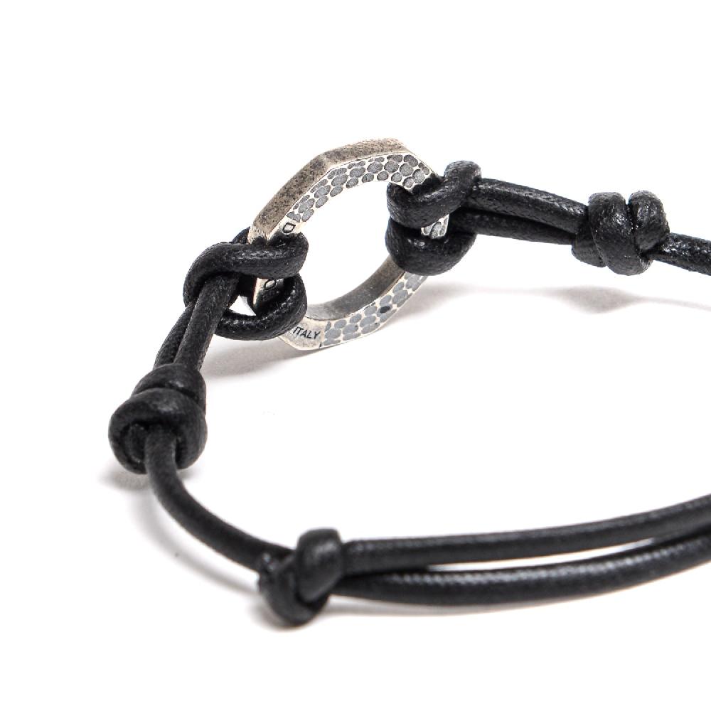D'AMICO Bracciale Anelle Laccate Verdone + Cordone Cerato Testa Moro Qualità Garantita