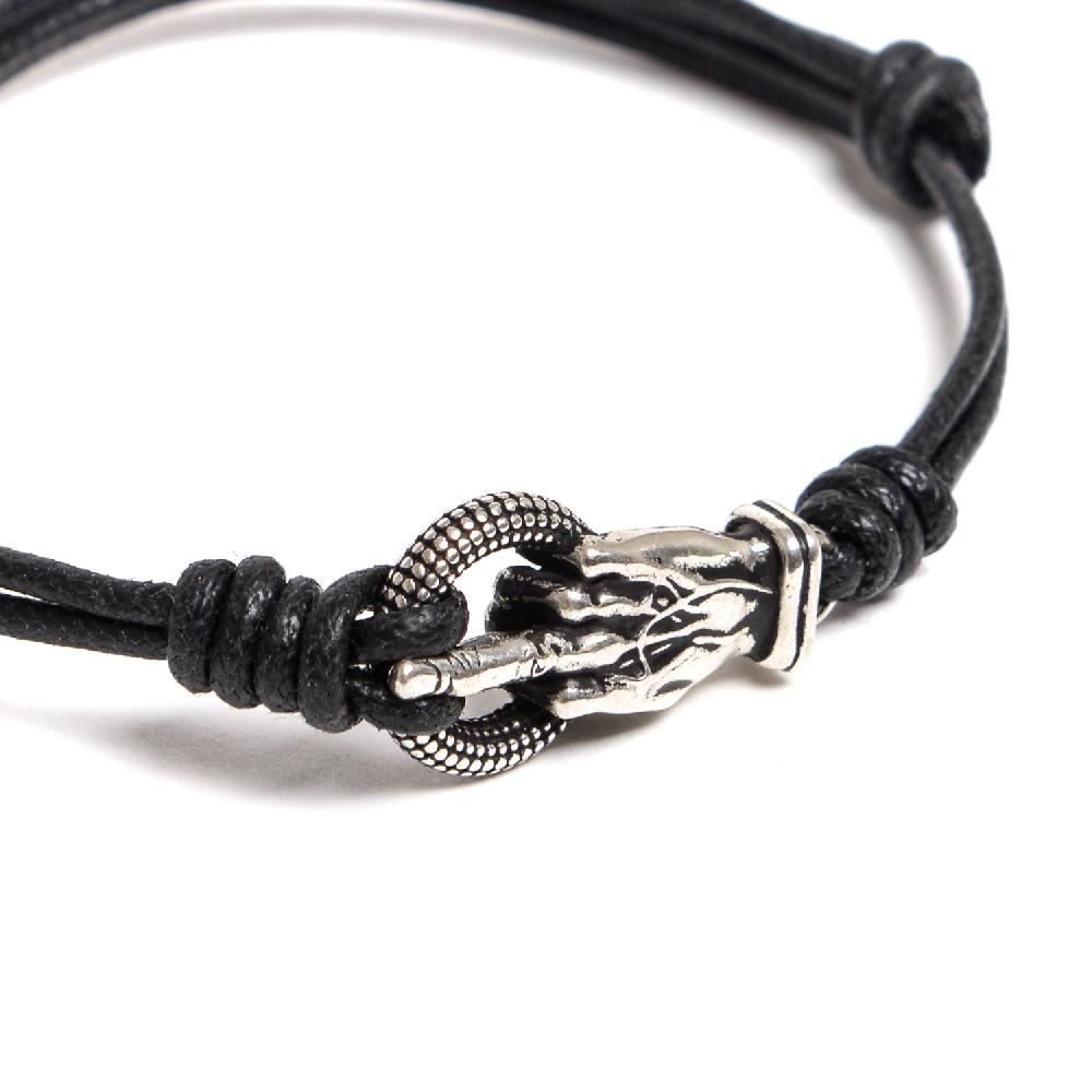 D'AMICO Bracciale Catenina Cordone Cerato + "Fuck" Negozi Online