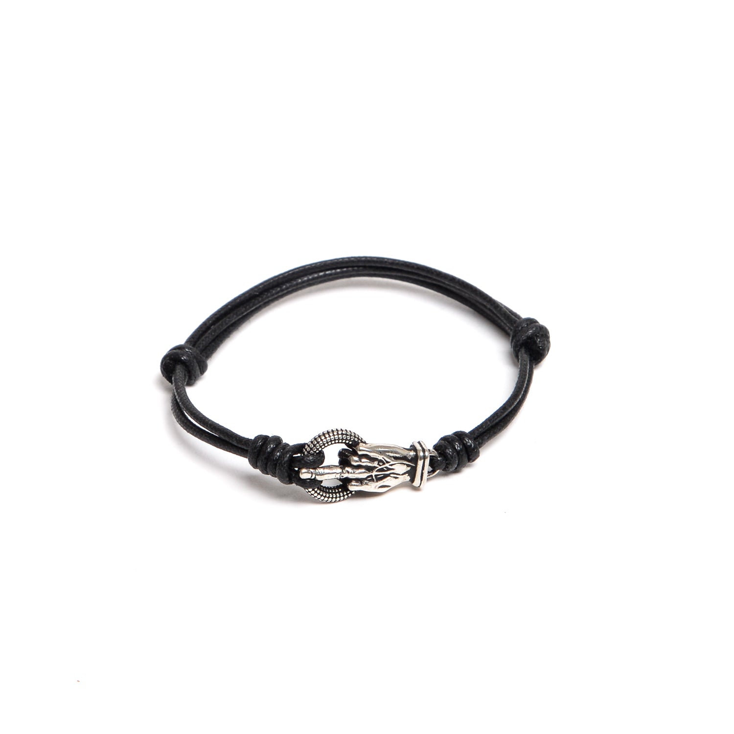 D'AMICO Bracciale Catenina Cordone Cerato + "Fuck" Negozi Online