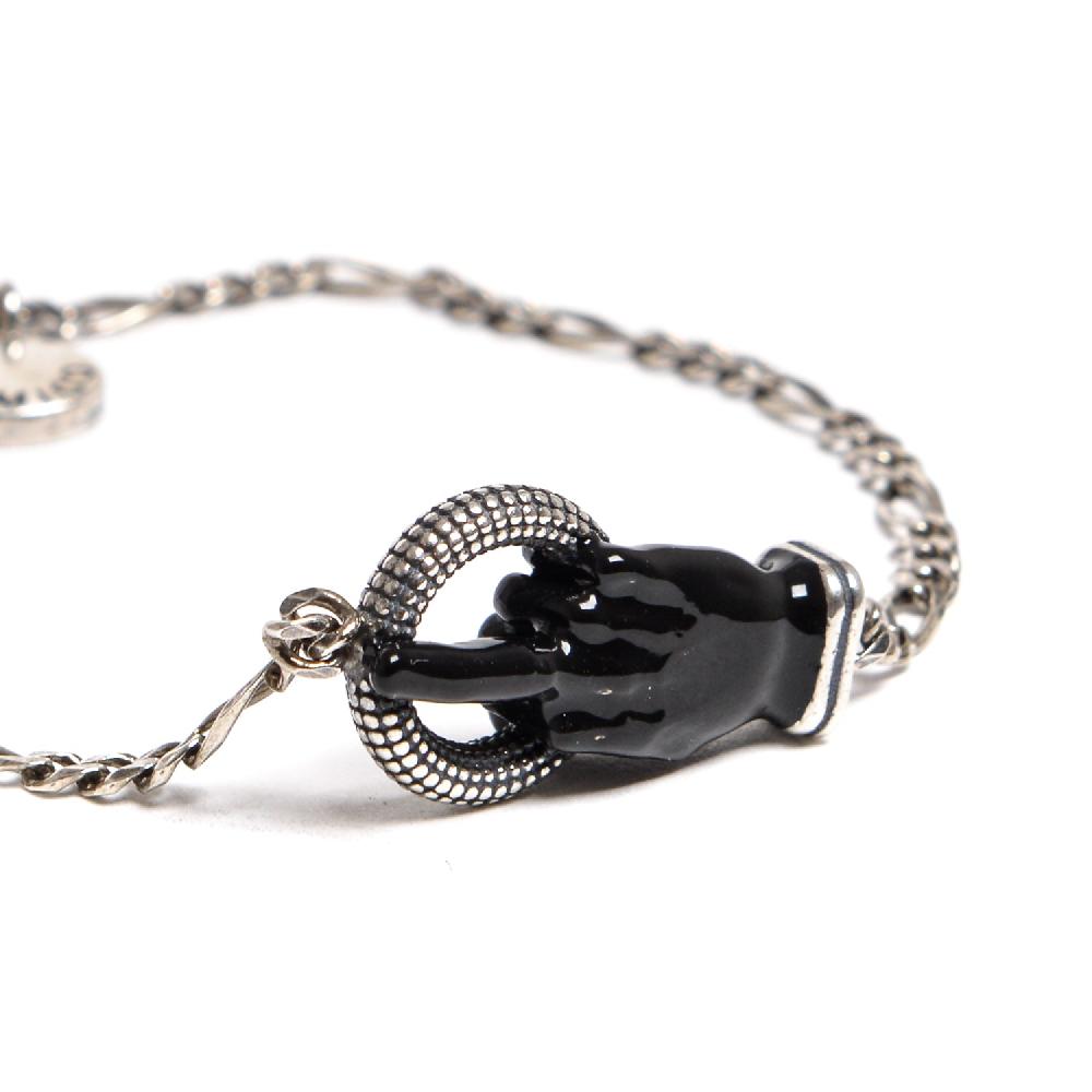 D'AMICO Bracciale Catenina con "Fuck" Laccato Nero Fino Al -60%