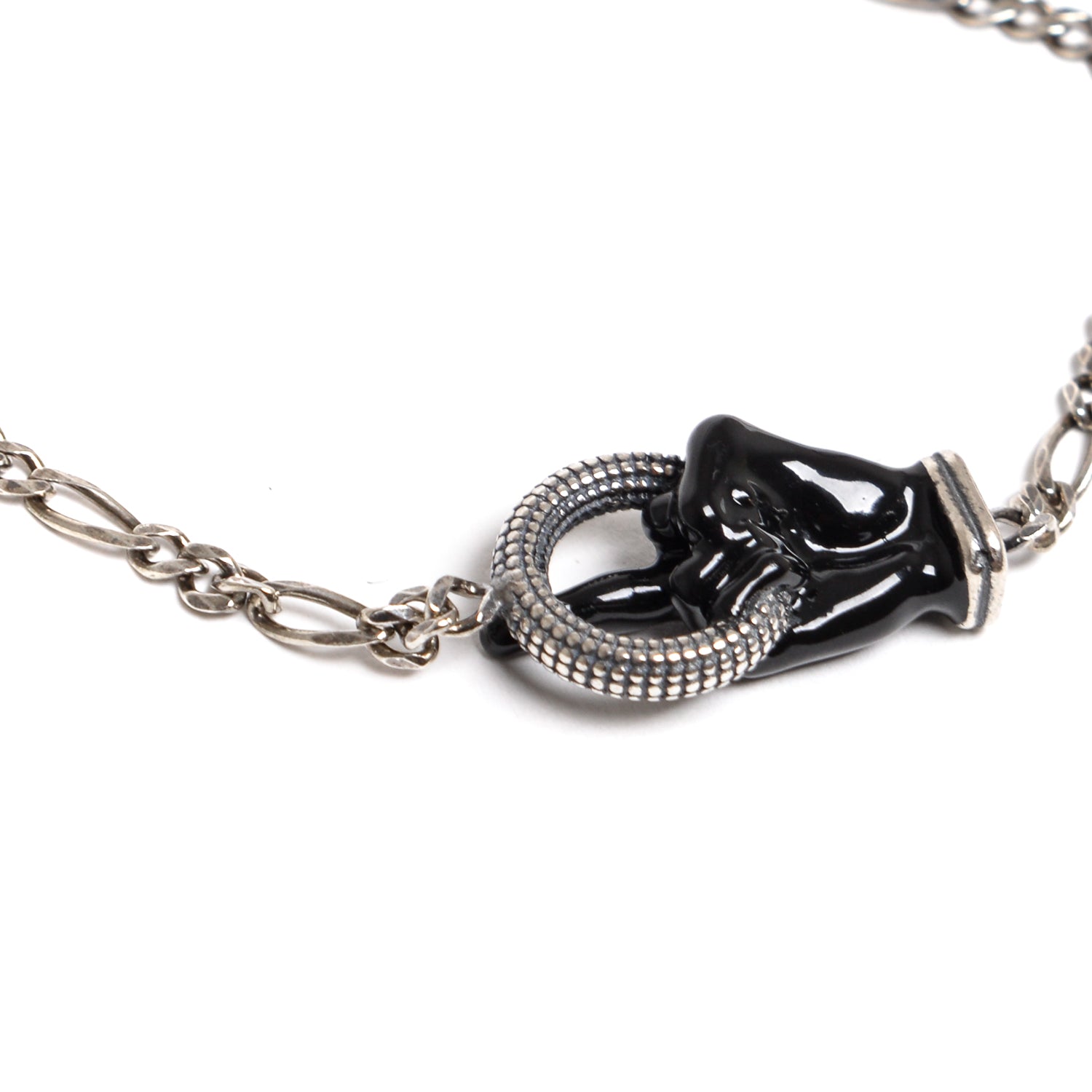 D'AMICO Bracciale Catenina con "Fuck" Laccato Nero Fino Al -60%