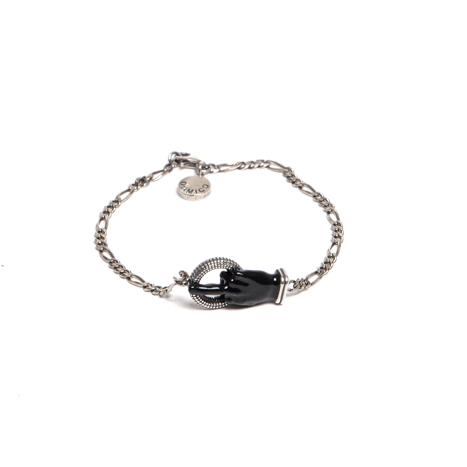 D'AMICO Bracciale Catenina con "Fuck" Laccato Nero Fino Al -60%
