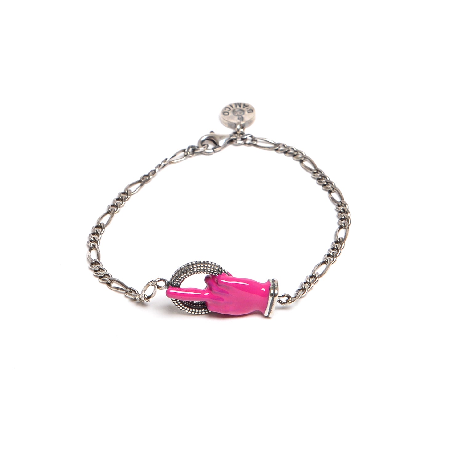 D'AMICO Bracciale Catenina con "Fuck" Laccato Fucsia Convenienza