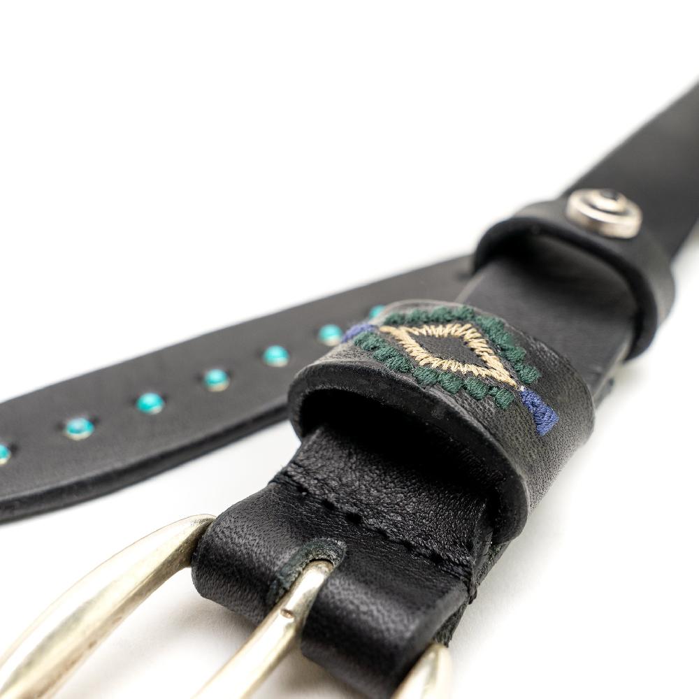 D'AMICO Cintura Cuoio David + Passante Ricamato Borchiato Lightning offer