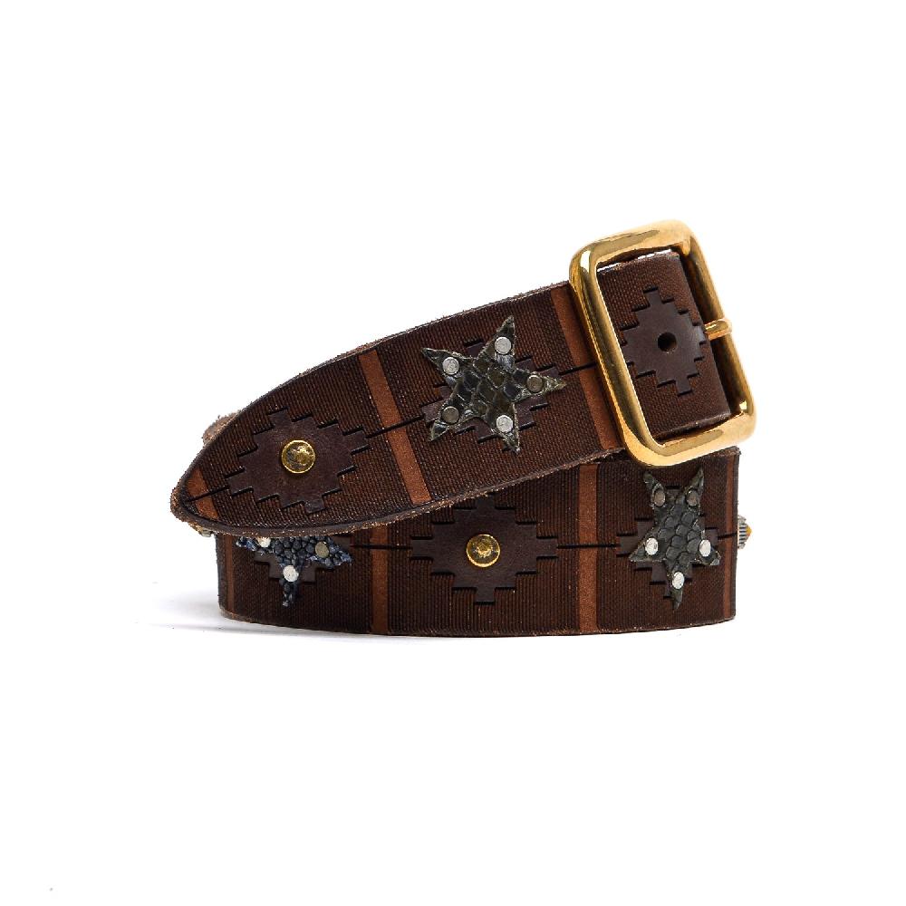 D'AMICO Cintura Cuoio Laserato + Decorazioni Stelle / Pitone / Razza e Pietre Offerta speciale della fabbrica
