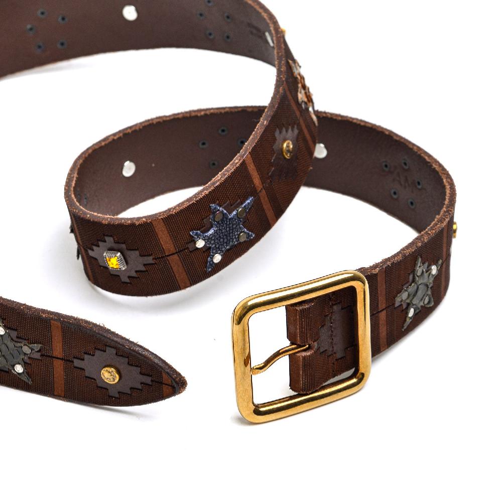 D'AMICO Cintura Cuoio Laserato + Decorazioni Stelle / Pitone / Razza e Pietre Offerta speciale della fabbrica