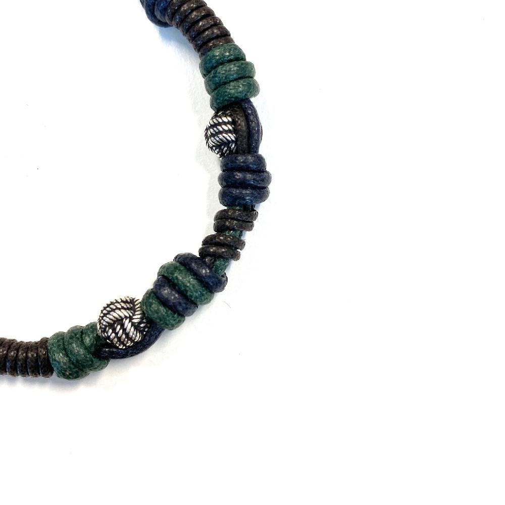 D'AMICO Bracciale Cotone Cerato + Palline Nodi Trasporto libero internazionale