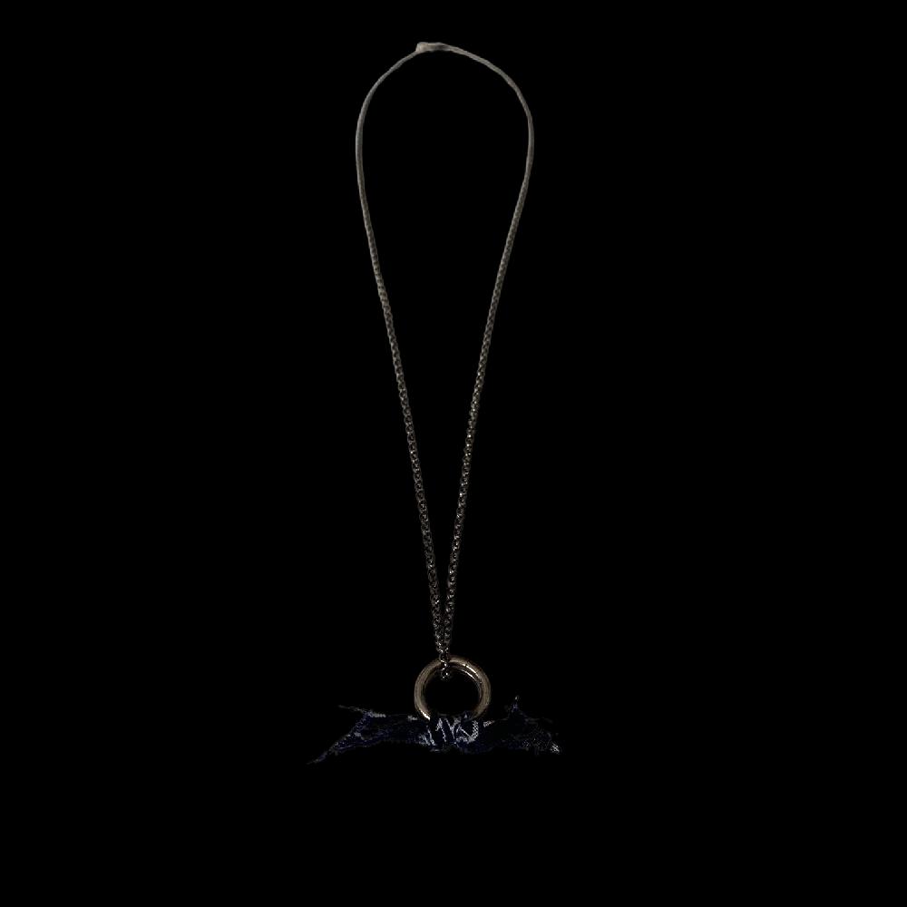 D'AMICO Collana Arg925 Cerchio + Bandana Blu Navy Nuovo