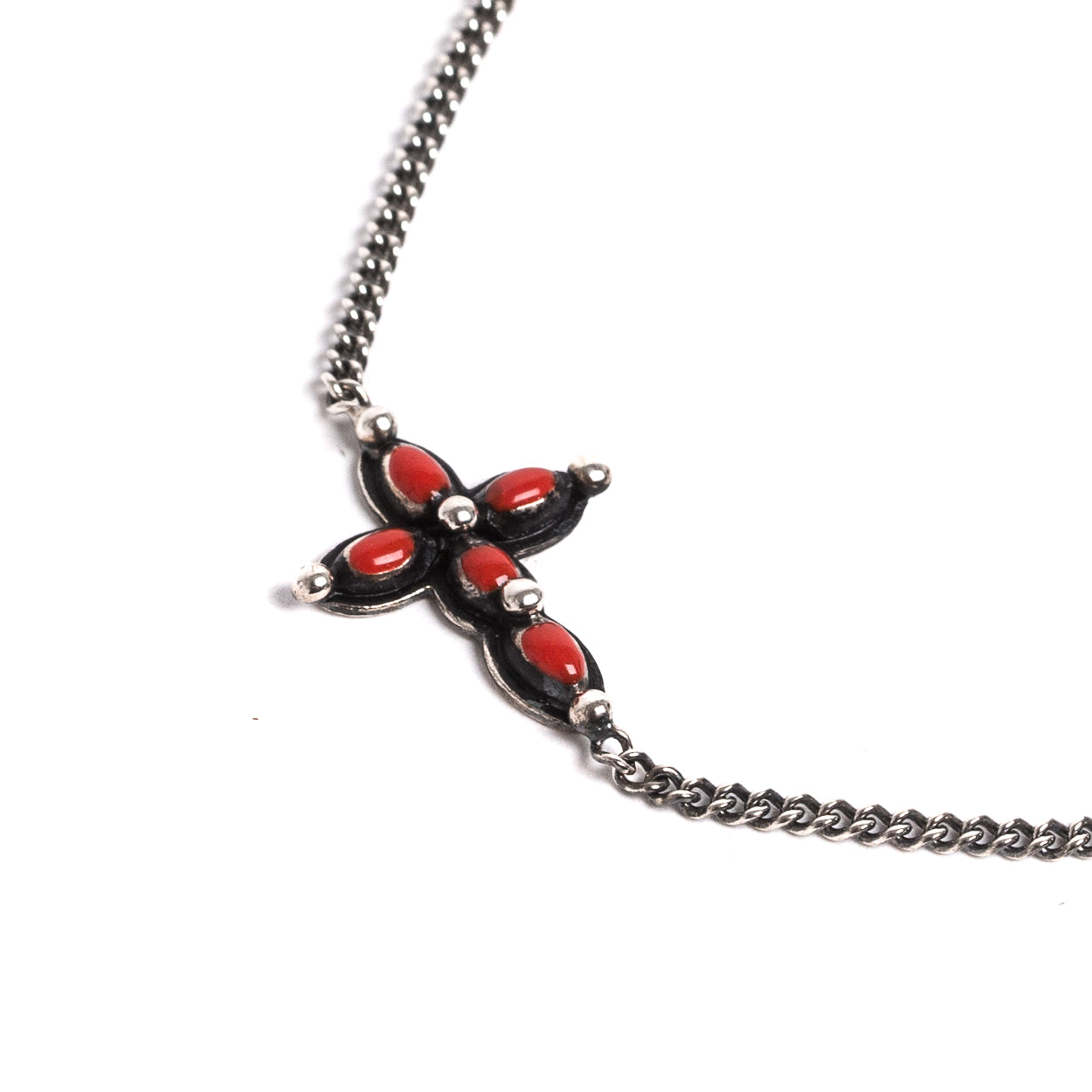 D'AMICO Bracciale Catenina + Croce Smaltata Corallo Promozione Limitata