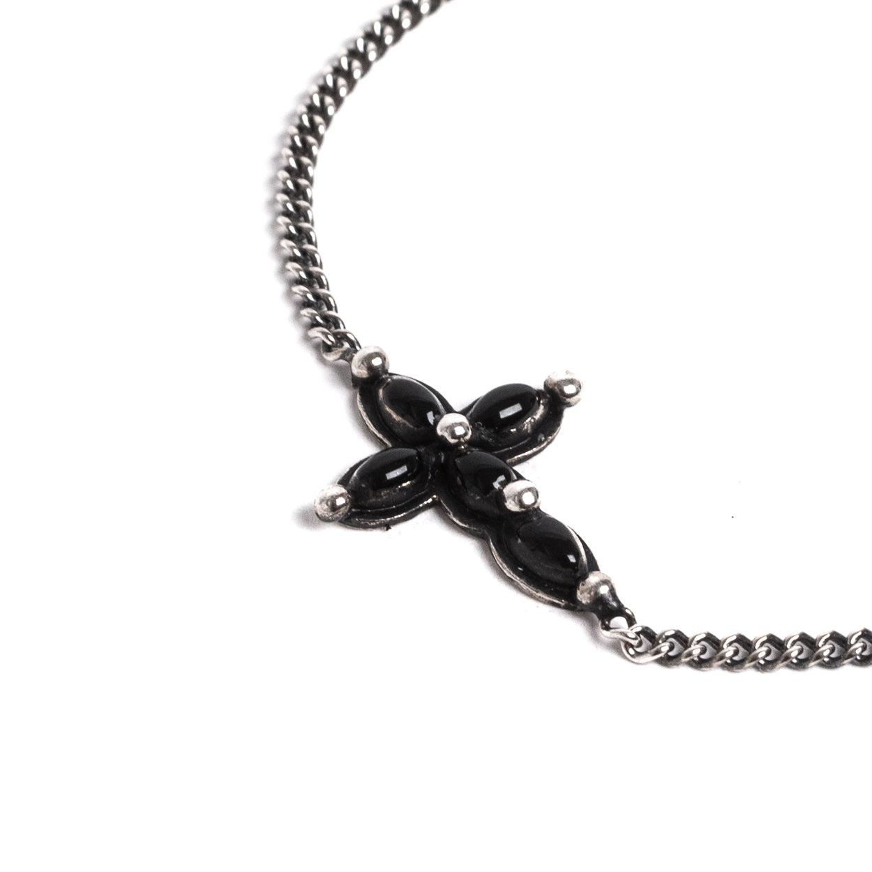 D'AMICO Bracciale Catenina + Croce Smaltata Nero Shopping Online