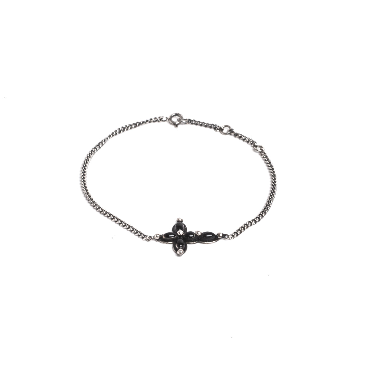 D'AMICO Bracciale Catenina + Croce Smaltata Nero Shopping Online