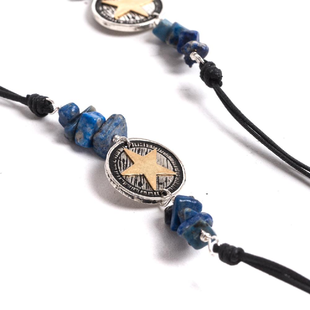 D'AMICO Collana Cordone Cerato + Stelline Sottocosto